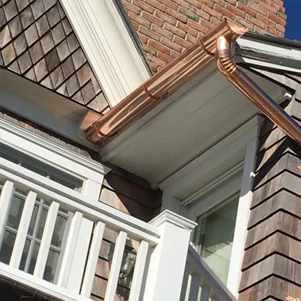 copper gutter installation Jamesport ny